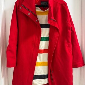 Pendleton Women's Vibrant Red Pea Coat